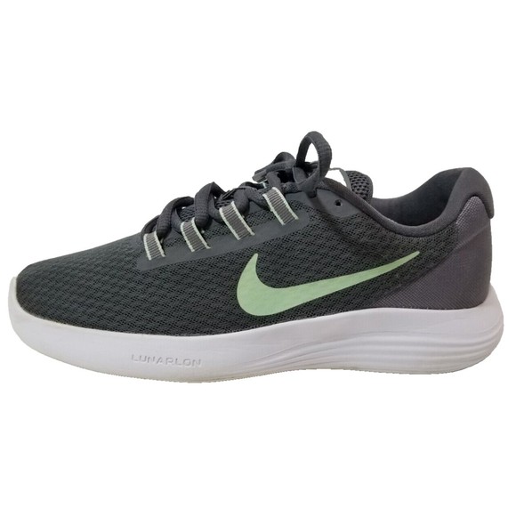 Nike Women's Lunar Converge Gray Running Shoes Lace Up Green Swoosh Size 7.5" W - Picture 7 of 10